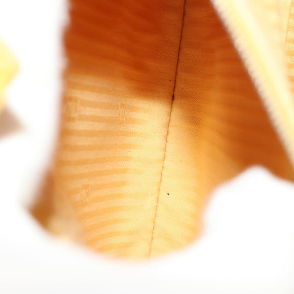 FENDI Hand Bag Leather Yellow Silver Auth ti3304