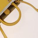 FENDI Hand Bag Leather Yellow Silver Auth ti3304-8
