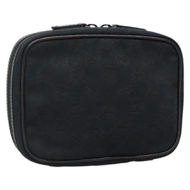 GUCCI GG Canvas Pouch Black 153129 Auth ti3305