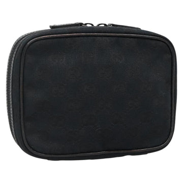 GUCCI GG Canvas Pouch Black 153129 Auth ti3305