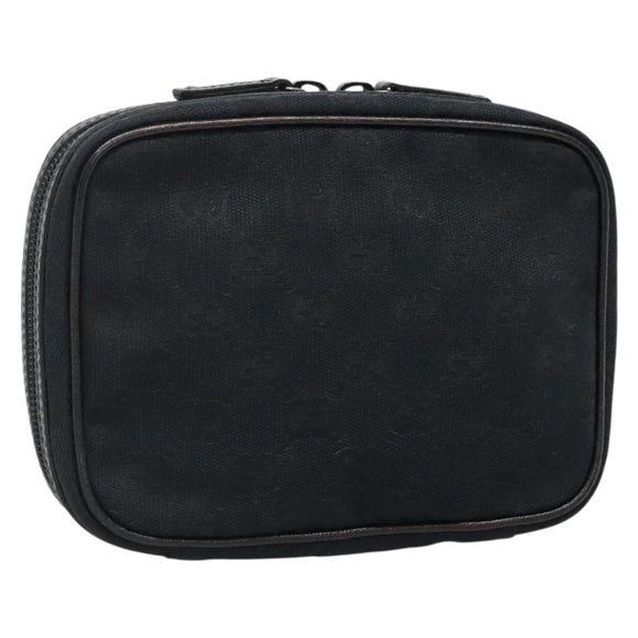 GUCCI GG Canvas Pouch Black 153129 Auth ti3305
