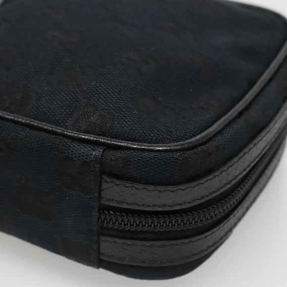 GUCCI GG Canvas Pouch Black 153129 Auth ti3305