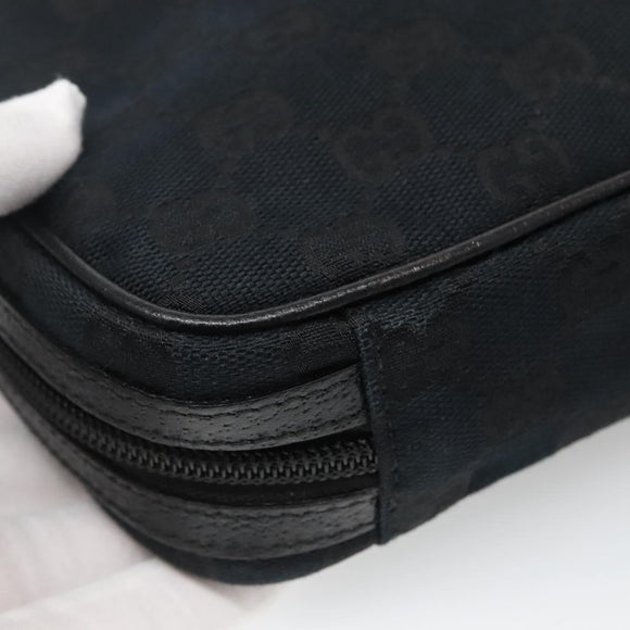 GUCCI GG Canvas Pouch Black 153129 Auth ti3305