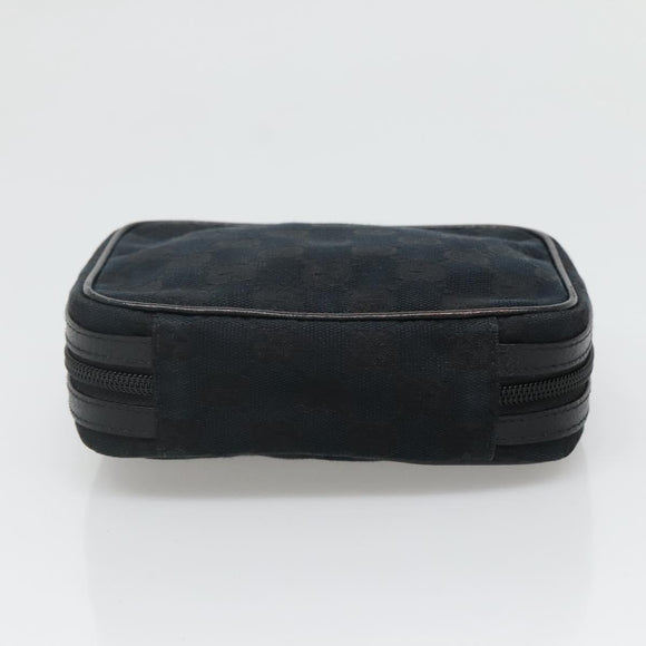 GUCCI GG Canvas Pouch Black 153129 Auth ti3305