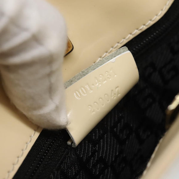 GUCCI Shoulder Bag Canvas White Gold 001 4231 Auth ti3314