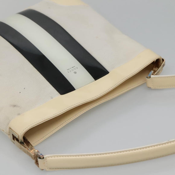 GUCCI Shoulder Bag Canvas White Gold 001 4231 Auth ti3314