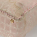 CHANEL New Travel Line Tote Bag Nylon Pink Gold CC Auth ti3318-16