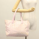 CHANEL New Travel Line Tote Bag Nylon Pink Gold CC Auth ti3318-23