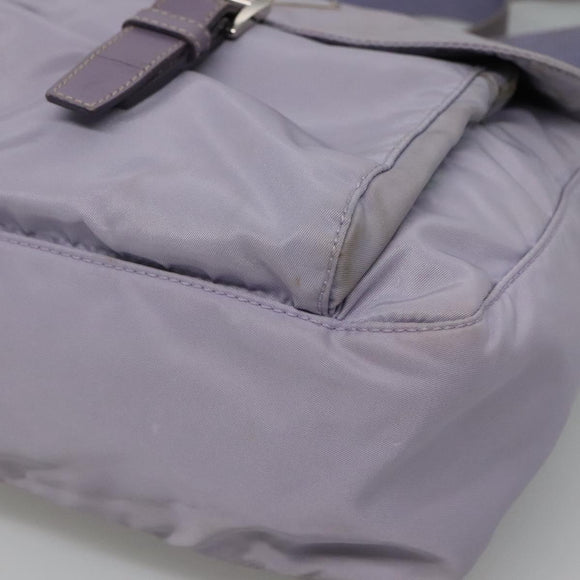 PRADA Shoulder Bag Nylon Purple Silver Auth ti3319