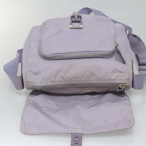 PRADA Shoulder Bag Nylon Purple Silver Auth ti3319