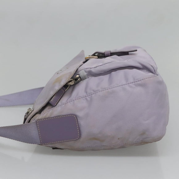 PRADA Shoulder Bag Nylon Purple Silver Auth ti3319