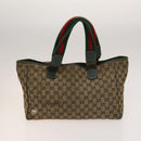 GUCCI GG Canvas Hand Bag PVC Nylon 4Set Beige Brown black Auth ti3325-2