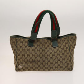GUCCI GG Canvas Hand Bag PVC Nylon 4Set Beige Brown black Auth ti3325 - 0