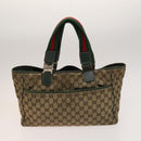 GUCCI GG Canvas Hand Bag PVC Nylon 4Set Beige Brown black Auth ti3325-3