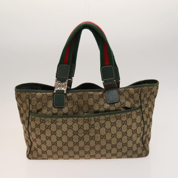 GUCCI GG Canvas Hand Bag PVC Nylon 4Set Beige Brown black Auth ti3325