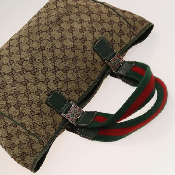 GUCCI GG Canvas Hand Bag PVC Nylon 4Set Beige Brown black Auth ti3325