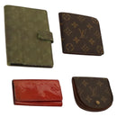 LOUIS VUITTON Monogram Vernis Day Planner Cover 4Set Khaki Red LV Auth ti3329-1