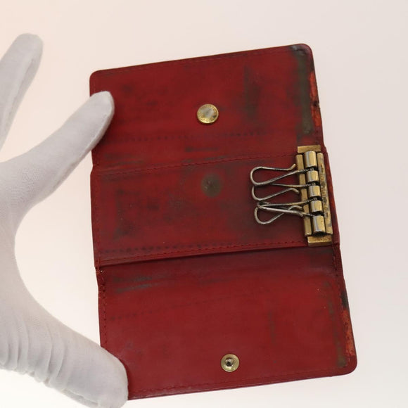LOUIS VUITTON Monogram Vernis Day Planner Cover 4Set Khaki Red LV Auth ti3329