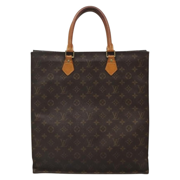 LOUIS VUITTON Monogram Sac Plat Hand Bag M51140 LV Auth ti3335