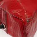 FENDI Tote Bag Enamel Red Silver Auth ti3342-15