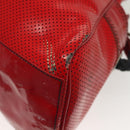 FENDI Tote Bag Enamel Red Silver Auth ti3342-10