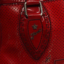 FENDI Tote Bag Enamel Red Silver Auth ti3342-18