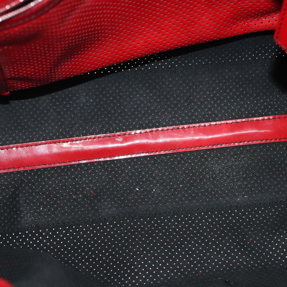 FENDI Tote Bag Enamel Red Silver Auth ti3342