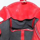 FENDI Tote Bag Enamel Red Silver Auth ti3342-22