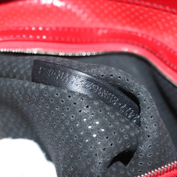 FENDI Tote Bag Enamel Red Silver Auth ti3342