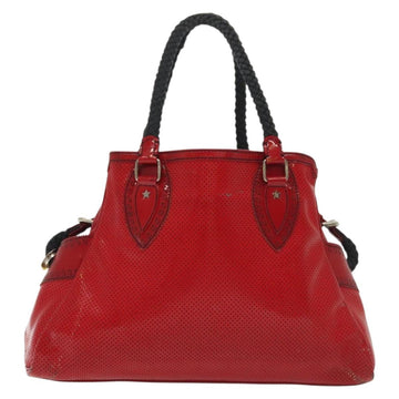 FENDI Tote Bag Enamel Red Silver Auth ti3342 - 0