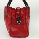 FENDI Tote Bag Enamel Red Silver Auth ti3342-3