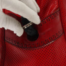 FENDI Tote Bag Enamel Red Silver Auth ti3342-4