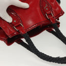 FENDI Tote Bag Enamel Red Silver Auth ti3342-8