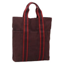 HERMES Fourre Tout Cabass Hand Bag Canvas Red Auth ti3345-1
