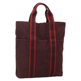 HERMES Fourre Tout Cabass Hand Bag Canvas Red Auth ti3345