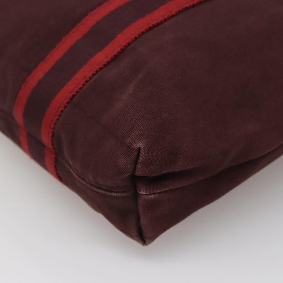 HERMES Fourre Tout Cabass Hand Bag Canvas Red Auth ti3345
