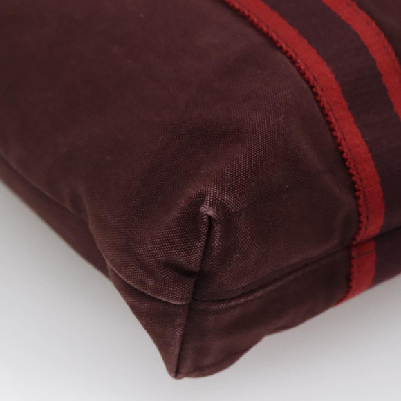 HERMES Fourre Tout Cabass Hand Bag Canvas Red Auth ti3345