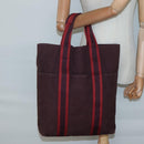HERMES Fourre Tout Cabass Hand Bag Canvas Red Auth ti3345-18