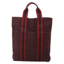 HERMES Fourre Tout Cabass Hand Bag Canvas Red Auth ti3345-13