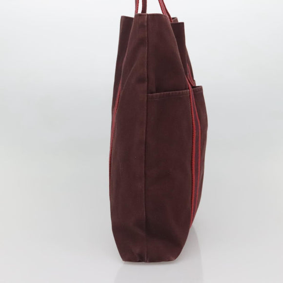 HERMES Fourre Tout Cabass Hand Bag Canvas Red Auth ti3345