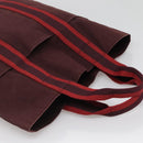 HERMES Fourre Tout Cabass Hand Bag Canvas Red Auth ti3345-6