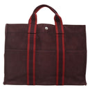 HERMES Fourre Tout MM Hand Bag Canvas Red Auth ti3346-13