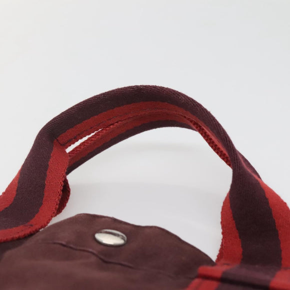 HERMES Fourre Tout MM Hand Bag Canvas Red Auth ti3346