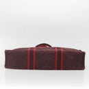 HERMES Fourre Tout MM Hand Bag Canvas Red Auth ti3346-5