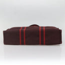 HERMES Fourre Tout MM Hand Bag Canvas Red Auth ti3347-6