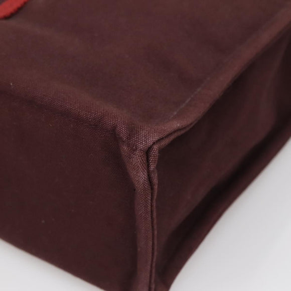 HERMES Fourre Tout MM Hand Bag Canvas Red Auth ti3347