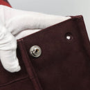 HERMES Fourre Tout MM Hand Bag Canvas Red Auth ti3347-5