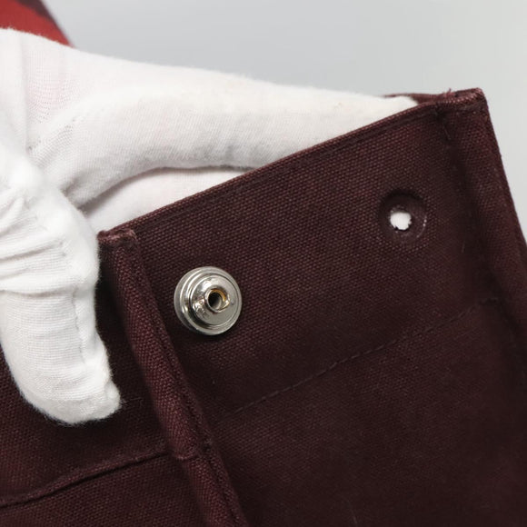 HERMES Fourre Tout MM Hand Bag Canvas Red Auth ti3347