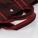 HERMES Fourre Tout MM Hand Bag Canvas Red Auth ti3347-8