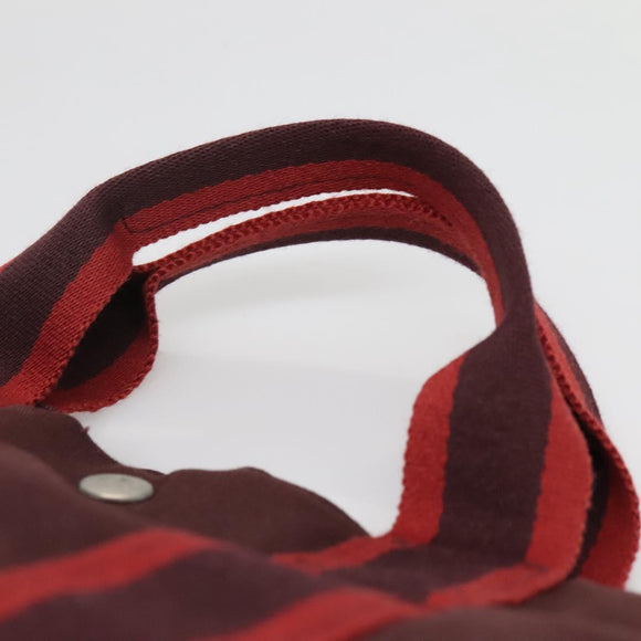 HERMES Fourre Tout MM Hand Bag Canvas Red Auth ti3347